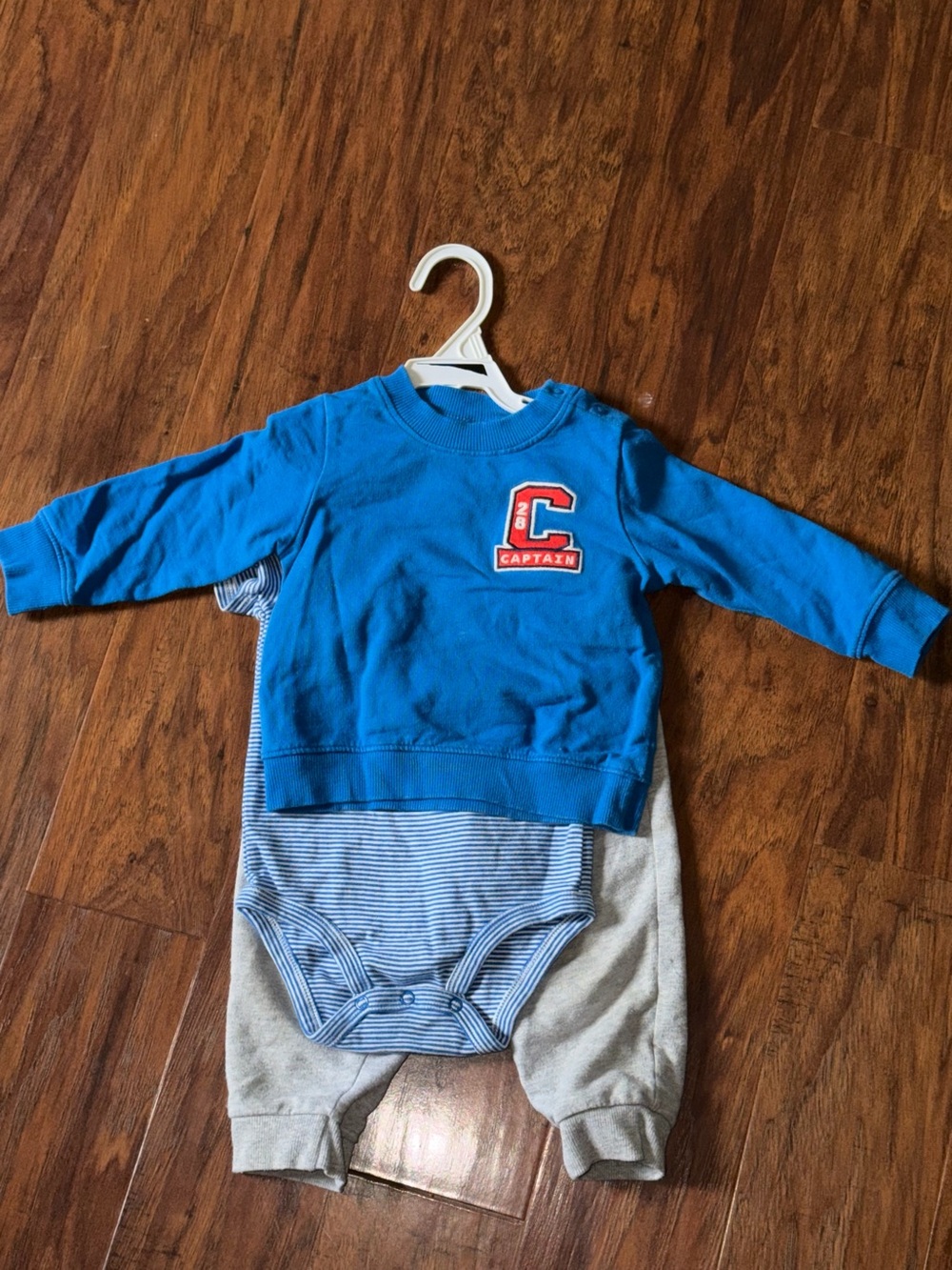 Carters Blue 'Captain' Graphic 3-Piece Outfit for Kids